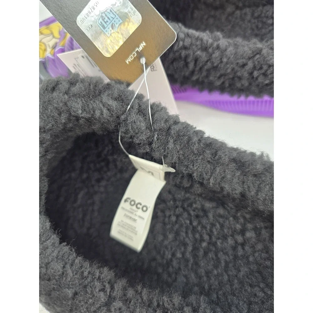 NWT‎ FOCO Men's NFL Minnesota Vikings Sherpa Lined Clogs - Size 9/10